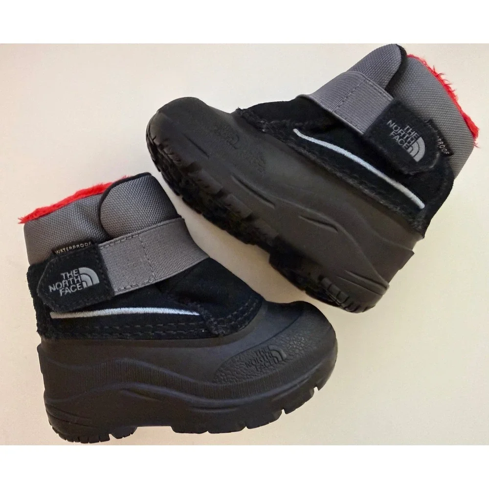The North Face Alpenglow II Winter Snow Boots Toddler 5 Black Waterproof Slip-On